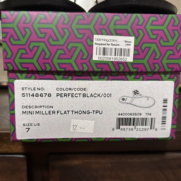 Tory Burch Mini Miller Black Thong Sandals - Picture 4 of 5